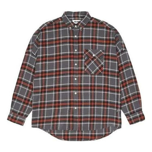 Palace FW22 Flannel Dpop Shoulder Shirt 'Red' P23SHT061