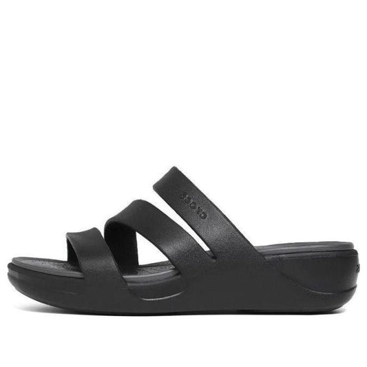 (WMNS) Crocs Boca Strappy Wedge Sandals 'Black' 207434-001