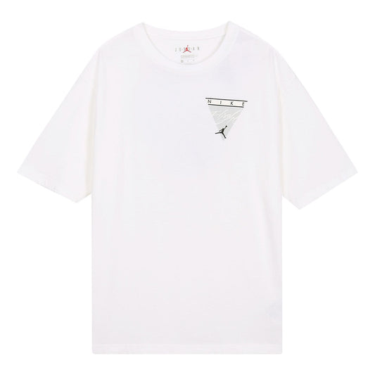 Men's Air Jordan Flight Essentials Washed Basketball Sports Printing Round Neck Short Sleeve White T-Shirt CZ8064-101