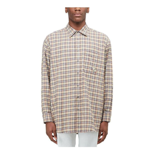 Gucci Chicken Embroidery Check Shirt 'Beige' 628325-ZAFD7-9128