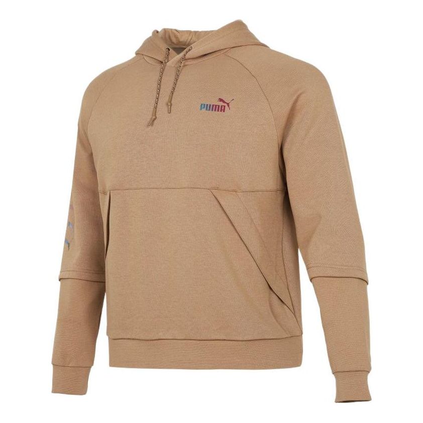 PUMA Logo Pattern Printing Loose Couple Style Khaki 537016-63