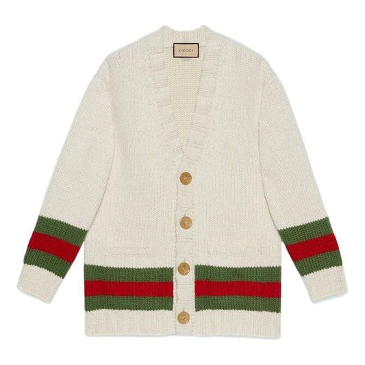 Gucci Wool Cardigan With Web 'Beige' 706735-XKCJ4-9146