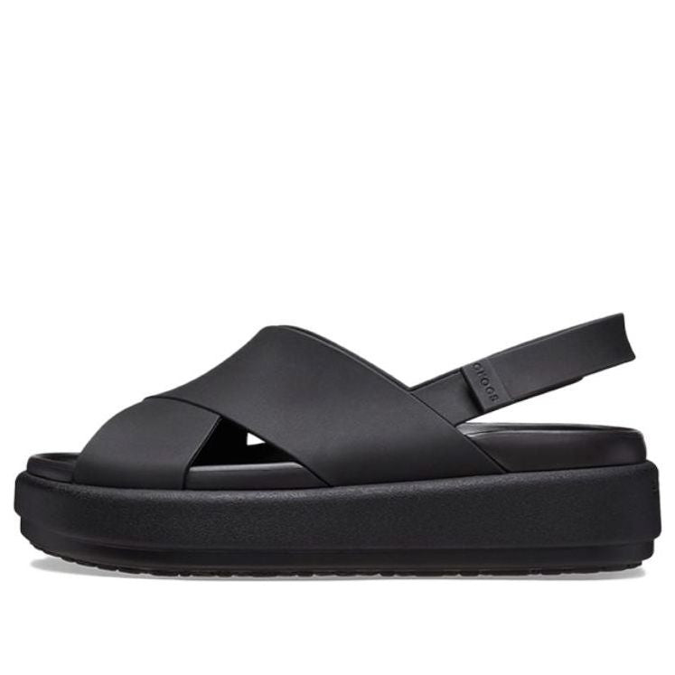 (WMNS) Crocs Brooklyn Luxe Cross Strap 'Black' 209407-060
