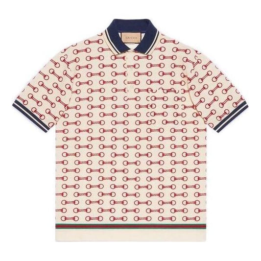 Gucci Horsebit Print Cotton Polo Shirt 'White' 717391-XJEWA-9376