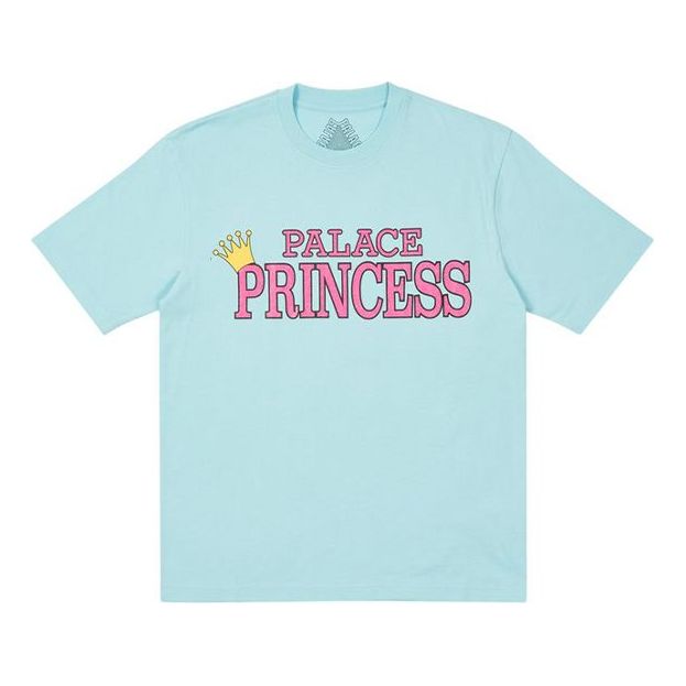 PALACE Princess Alphabet Pattern Short Sleeve Unisex Light Blue P20TS165