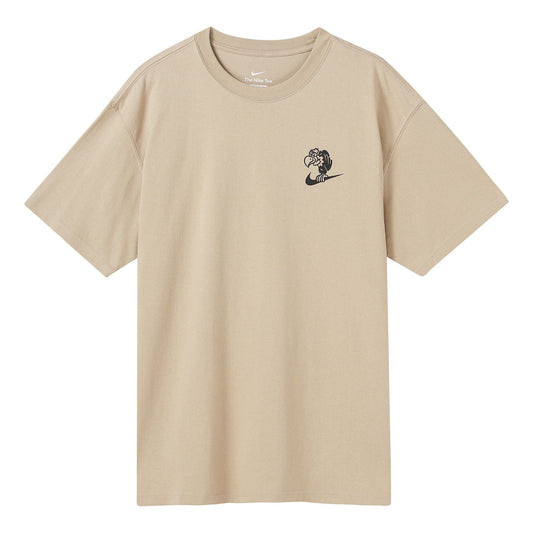 Men's Nike Cartoon Pattern Printing Casual Round Neck Short Sleeve Beige T-Shirt DR8915-250