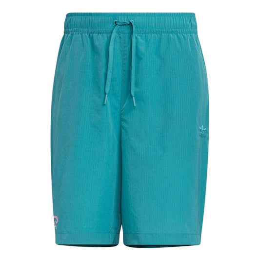 adidas originals Trefoil Logo Play Football Graphic Light Woven Shorts Asia Sizing 'Blue' IW6313