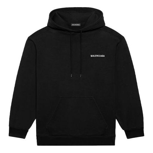 Men's Balenciaga FW21 Logo Printing Long Sleeves Black 600583TIV841070