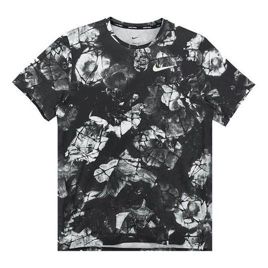 Men's Nike Pro Dri-FIT Color Block Printing Short Sleeve Black T-Shirt DQ5422-010
