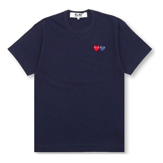 COMME des GARCONS PLAY Basic T-Shirt Two Emblems 'Navy' AZ-T226-051-2