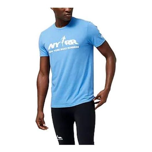 New Balance Run 4 Life Graphic T-Shirt Asia Sizing 'Sky Blue White' MT31622-BTRY