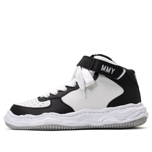 Maison MIHARA YASUHIRO WAYNE OG Sole Leather High-top Sneaker 'Black White' A08FW705-BLKWHT