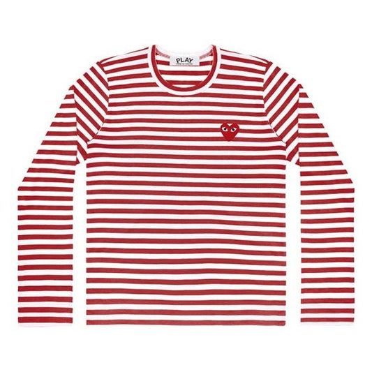 (WMNS) COMME des GARCONS PLAY Striped Long-Sleeve T-Shirt 'Red White' AZ-T163-051-4