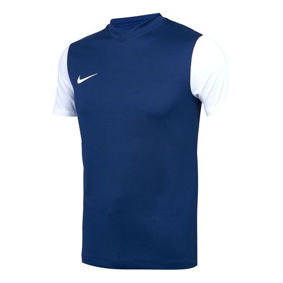 Men's Nike Colorblock Logo Tournament Sports Training Short Sleeve Navy Blue T-Shirt DH8035-410