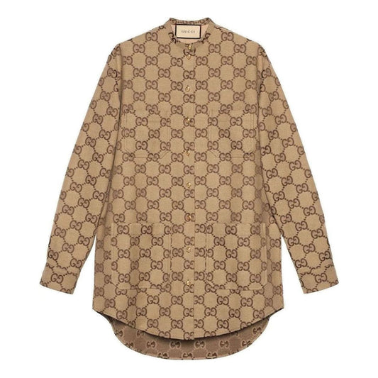 (WMNS) Gucci Maxi GG Canvas Shirt 'Camel Ebony' 669337-ZAHT5-2580