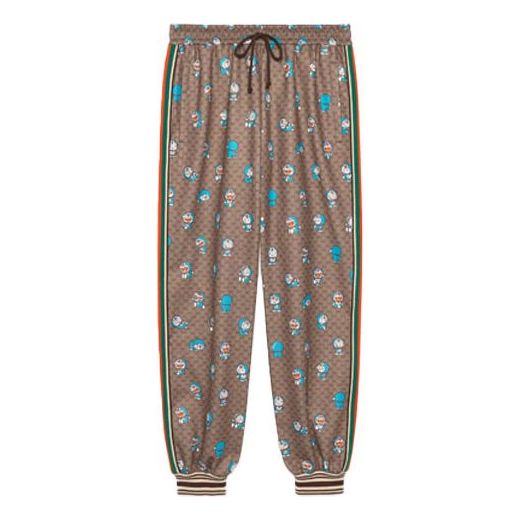 Gucci x Doraemon SS21 Monogram Pants 'Brown' 654941-XJDEX-2138