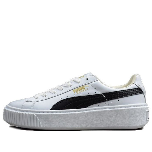 (WMNS) PUMA Basket Platform 'Black White' 364040-05