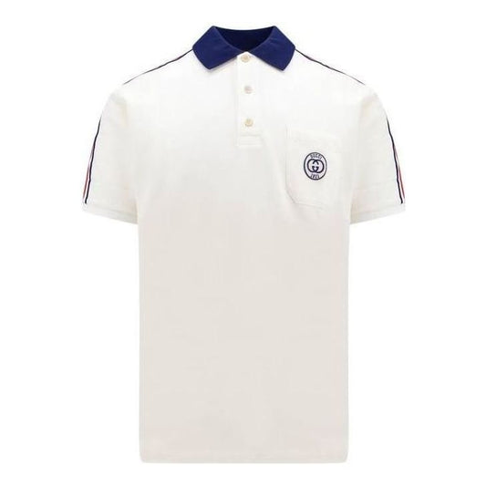 Gucci Interlocking G Stripe Detailing Polo Shirt 'White' 753078-XJFTN-9733