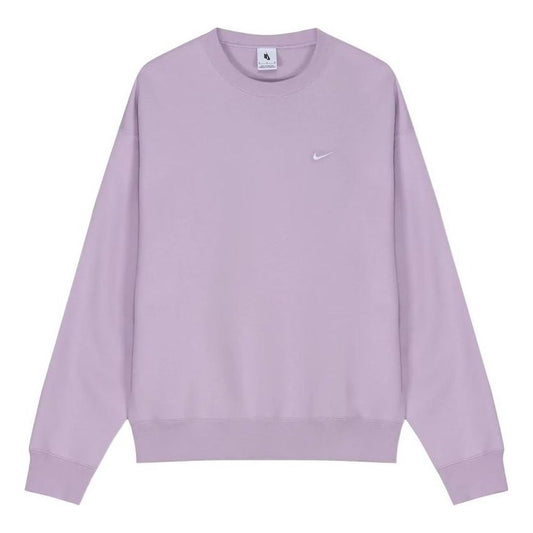 Men's Nike Embroidered Logo Solid Color Round Neck Long Sleeves Purple CV0554-530