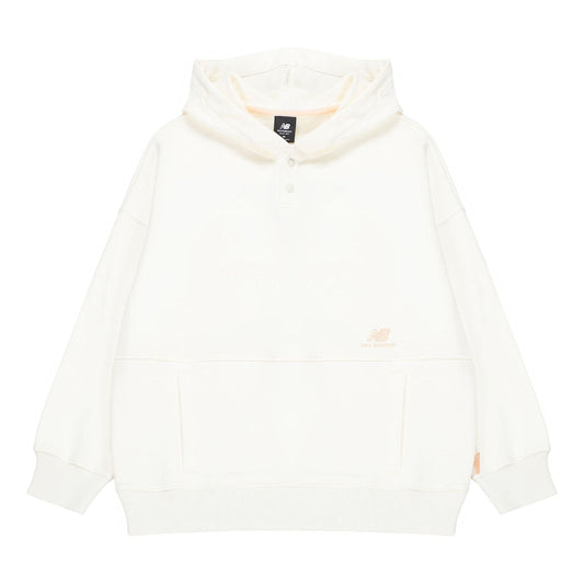 (WMNS) New Balance Classic Lifestyle Plain Hoodie Asia Sizing 'White' AWT23322-CIC