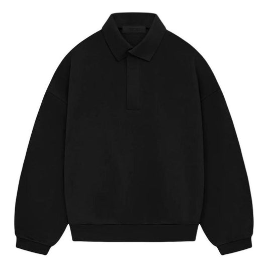 Fear of God Essentials SS24 Long Sleeve Polo Shirt 'Jet Black' 192SP244394F