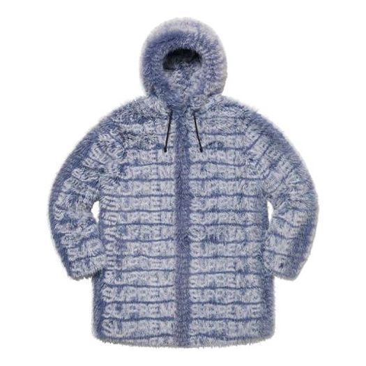 Supreme Faux Fur Hooded Coat 'Purple White' SUP-SS22-111