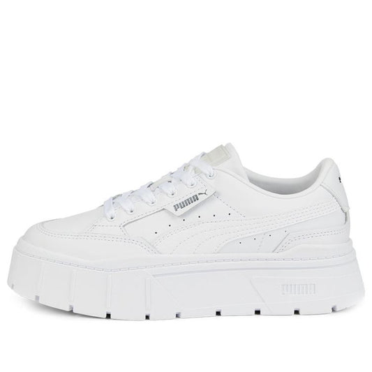 (WMNS) PUMA Mayze Stack Leather 'Triple White' 384412-01