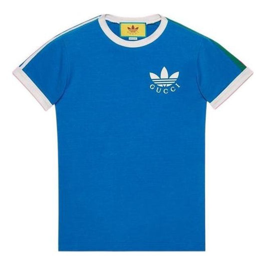 Gucci x adidas Trefoil Print T-Shirt 'Blue' 691637-XJEKL-4744