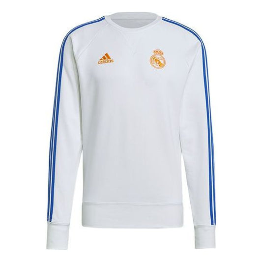 Men's adidas Real Real Madrid Soccer/Football Training Sports Round Neck Pullover White GR4341
