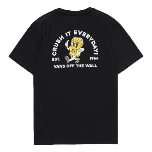 Men's Vans Funny Printing Casual Short Sleeve Black VN0A4UQPBLK