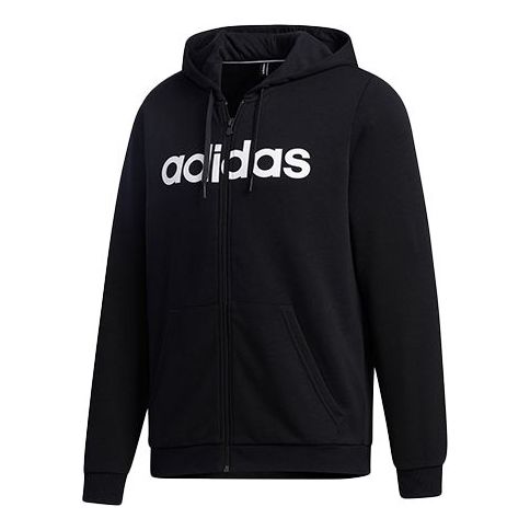 adidas neo Alphabet Printing Casual Sports Zipper Black GJ8927