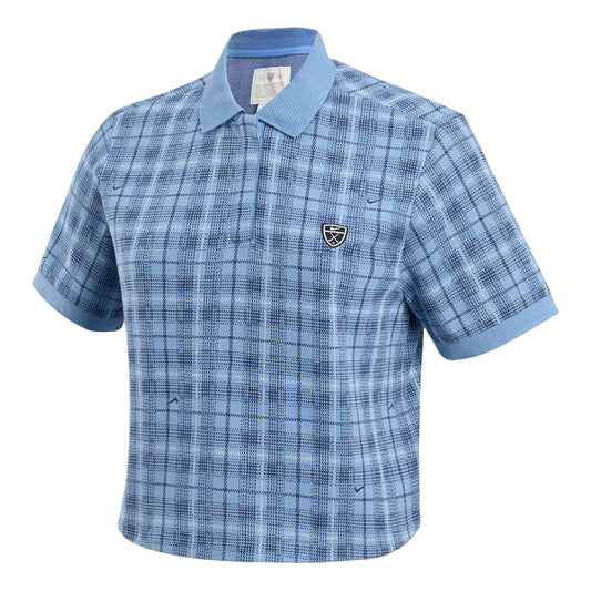 (WMNS) Nike Fairway Fresh Dri-Fit Check Golf Collared Shirt 'Work Blue White' IO0351-486 - Nike Professional Edition
