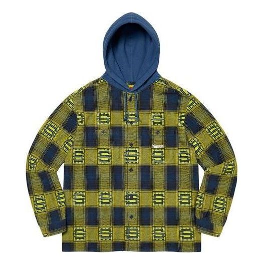 Supreme Hooded Shadow Plaid Shirt 'Green Blue' SUP-FW20-284