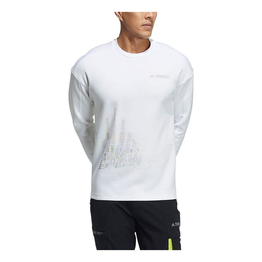 adidas Mtnlt Gfx Sweat Casual Sports Pullover Round Neck White GN7572