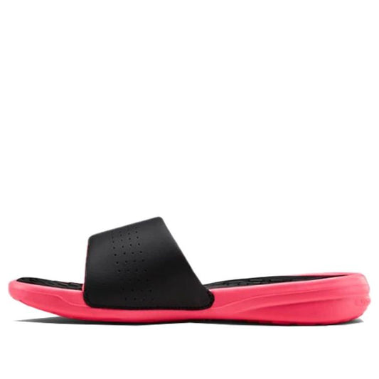 (WMNS) Under Armour Playmaker Fixed Strap Slide 'Black Pink' 3000063-001
