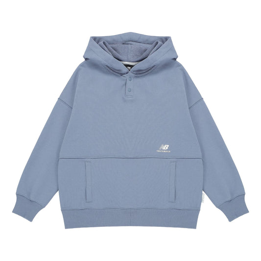 (WMNS) New Balance Classic Lifestyle Plain Hoodie Asia Sizing 'Blue' AWT23322-AGY