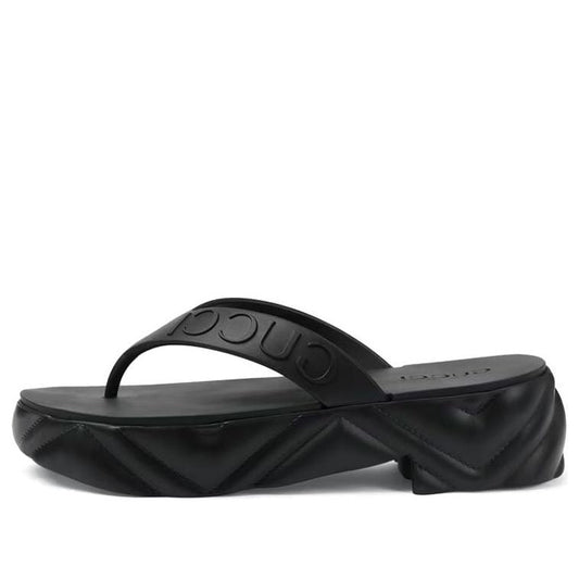 (WMNS) Gucci Thong Platform Sandal 'Black' 746334-JFM00-1000