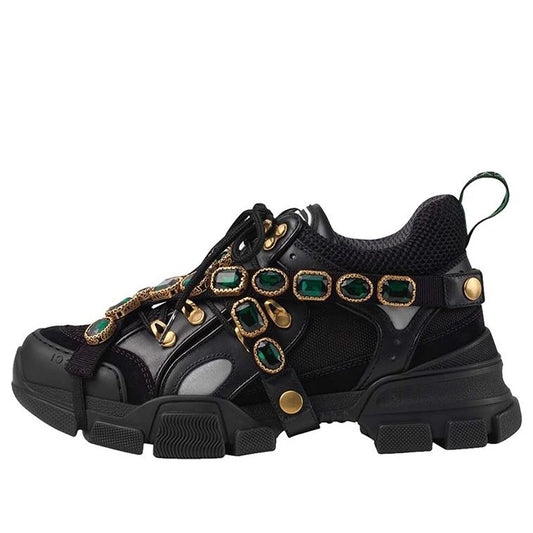 (WMNS) Gucci Flashtrek Crystals 'Black' 537153-GGZ50-1078