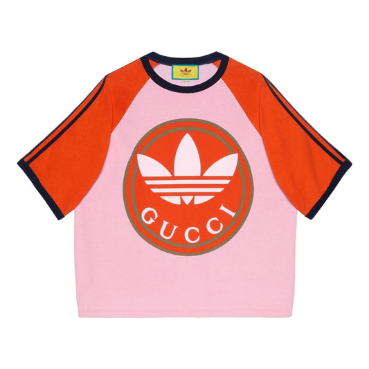 adidas x Gucci Cotton T-Shirt 'Pink' 722927-XJE1E-5454