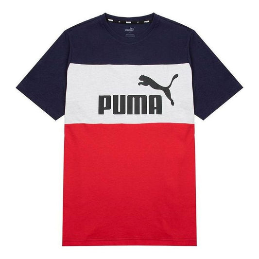 PUMA Essential Colorblock T-Shirts 'Navy' 849604-06