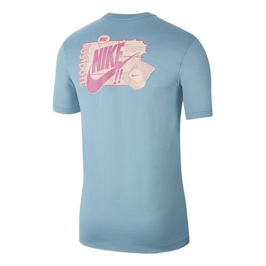 Nike As Men's Nike Sportswear Tee Shoe Box Printing Male Blue CT6869-424