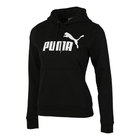 (WMNS) PUMA Essentials Hoodie 'Black White' 586938-01