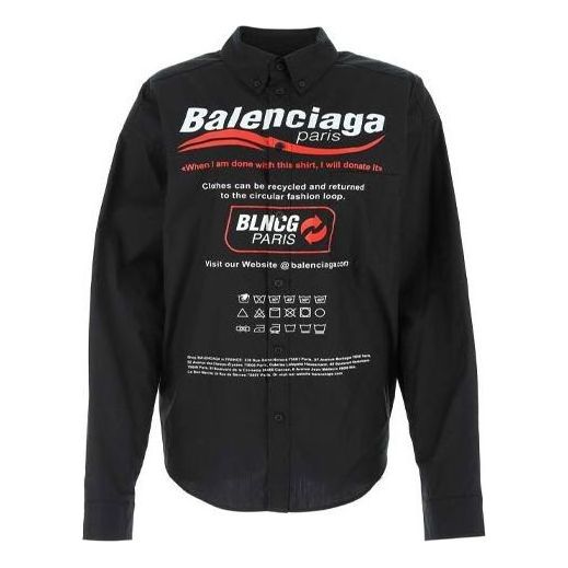 Balenciaga Dry Cleaning Shirt Large Fit 'Black' 664626TEM161000