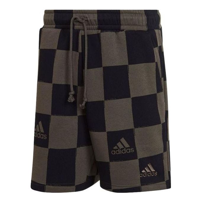 adidas Grid Casual Sports Shorts Couple Style Brown Black HU0299