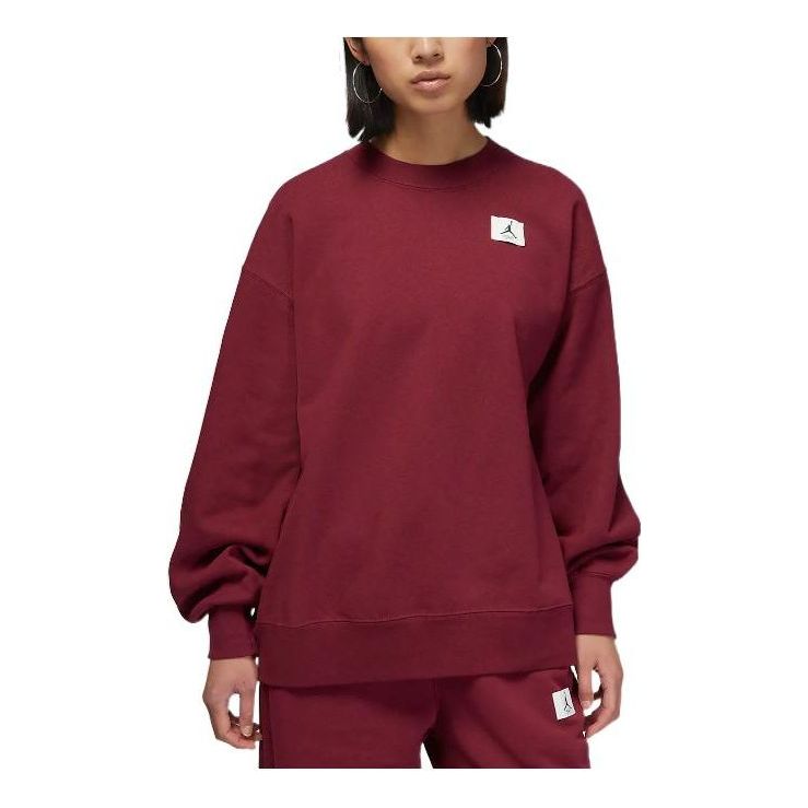 (WMNS) Air Jordan Flight Fleece Crew 'Claret' DQ4600-645