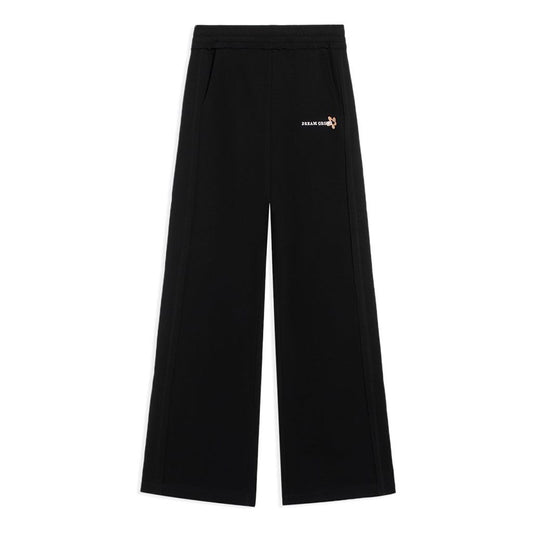 (WMNS) Li-Ning Graphic Knit Flared Sweatpants 'Black' AKLSF44-2