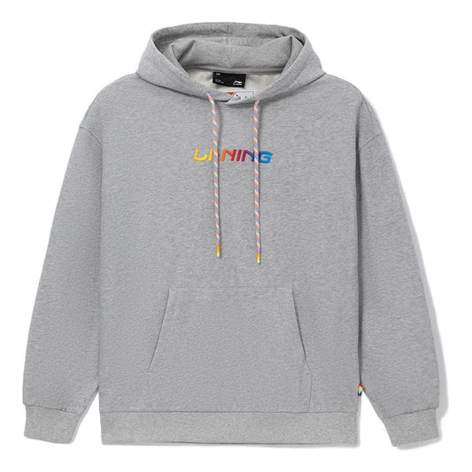 Li-Ning Embroidered Logo Hoodie 'Light Grey' AWDS533-3