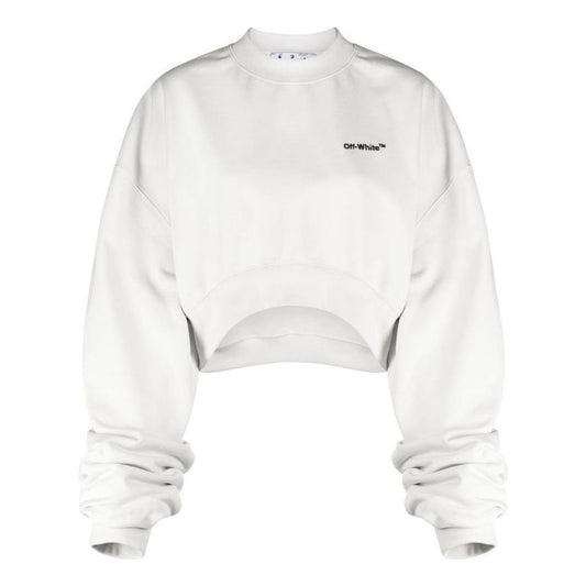 (WMNS) Off-White For All Helvetica Crop Over Crewneck 'White Black' OWBA069S23JER0010410