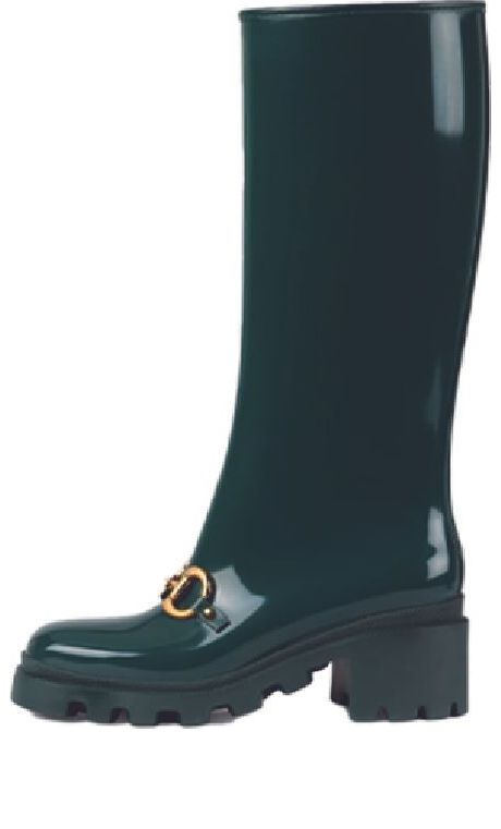 (WMNS) Gucci Rubber Horsebit Tall Boots 'Green' 659707-JCCP0-3154