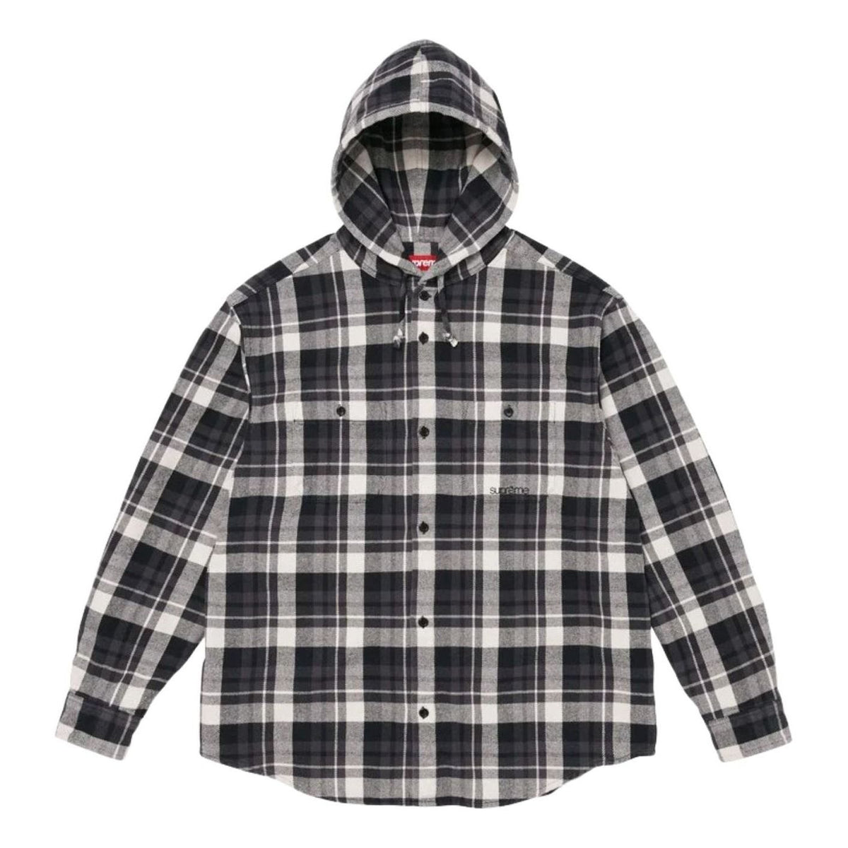 Supreme SS26 Hooded Flannel Shirt 'Black' SUP-SS26-205-BLK